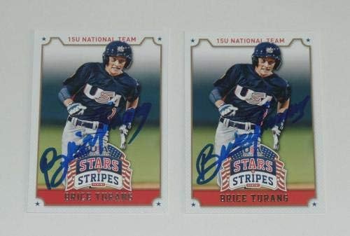 Брайс Туранг Подписа Auto'd 2015 Панини USA Stars & Stripes Card 16 Бейзболни картички Brewers Rc - MLB с автограф