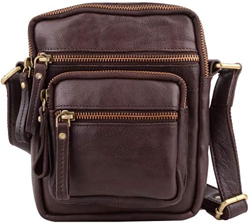 Мъжка Чанта През Рамо от Мека Естествена Кожа, за Пътуване/Почивка/Cross Body Bag