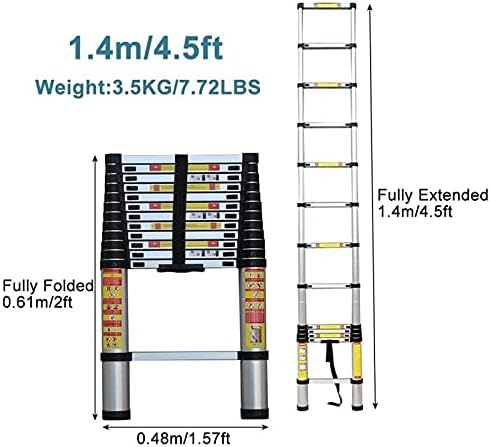 Алуминиева Телескопична Удлинительная стълбище 8 м/7 м/6,2 м/5 м/ 4 м /3,8 m/3,2 м/2 м/1 м, Телескопични стълби