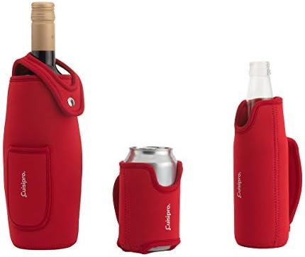 Винена бутилка Cuisipro, Червена Дръжка за напитки, 9,44 x 6,3 x 8,9 инча