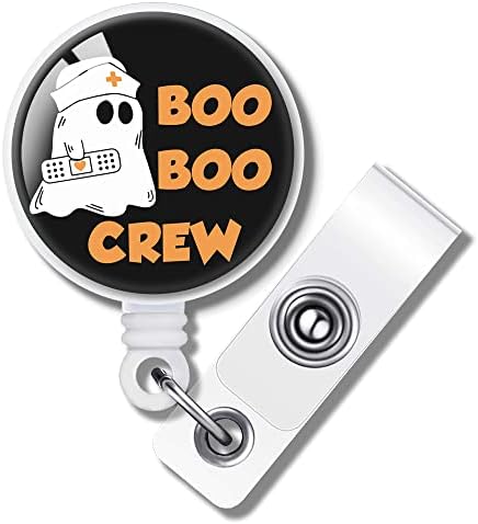 TOUNER Boo Boo Crew Хелоуин Прибиращ на Притежателя, номер на лична Икона Сонда за Бейджей с Клипс Притежателите