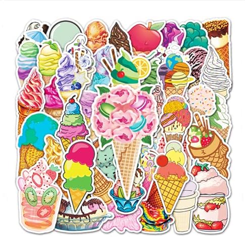 Yaroelrd 50 бр. Годишният стикер за сладолед подходящ за чайника, преносим компютър, Хладилник, Скейтборд, Мобилен
