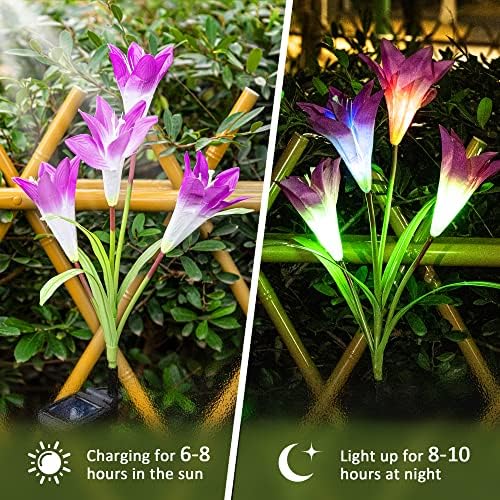 GIGALUMI 8 Опаковки Слънчеви градински осветителни тела, Нови модернизирани, Многоцветни, които променят Цвета на