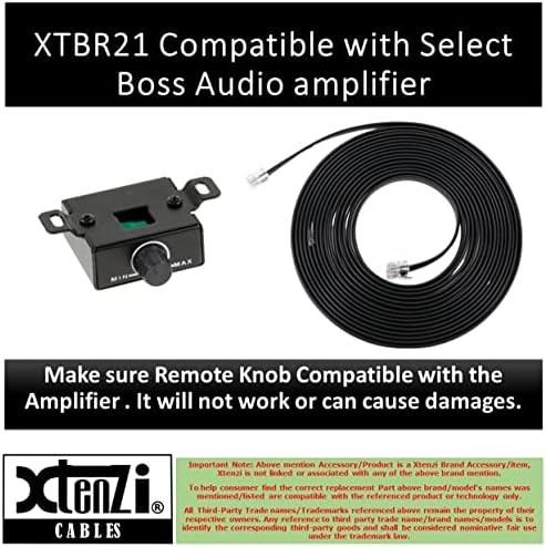 Подмяна усилвател Xtenzi Дръжка за Управление на бас, Дистанционно управление XTBR21 е Съвместим с Аудиоусилителями Boss