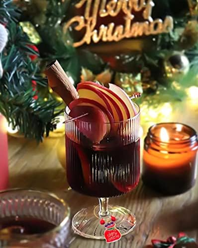 LeYeLuo Коледни Висулки за Чаши Вино, Вино, закачалки за Чаши на Крака, Подарък за Любителите на Вино, Дегустация