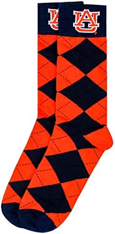 Чорапи NCAA Auburn Тайгърс Argyle, Оранжево, Един размер