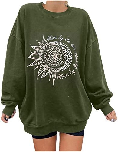ZIAxiav Дамски Hoody KUAILEYA, Свитшот с кръгло деколте, Дамски Блузи, Ежедневни тениска с изображение на Слънцето