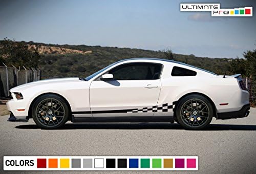 Стикер-стикер Vinyl Страничната с вълнообразни тапицерия В лента, съвместима с Ford Mustang 2004-2014 (черен)