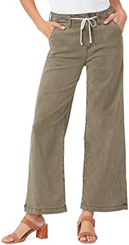 Дамски панталони пейдж всеки се нуждае Carly с висока засаждане и широки штанинами Дължина до щиколоток в ретро