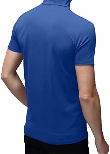 Hrbtens / Мъжки Основни Блузи с Къс ръкав, Удобни Ежедневни Обикновена Дебнещ Стрейчевые Тениска, Пуловер с висока